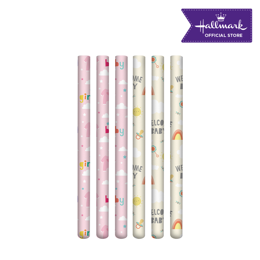 Hallmark Gift Wrappers (Baby Girl - Pink, Multicolor)